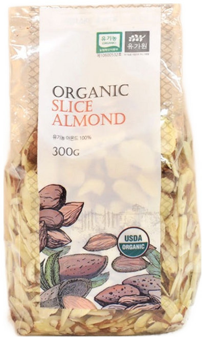 유가원 유기농 슬라이스 아몬드, 1개, 300g