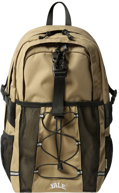 yale 男女通用網眼口袋扣環後揹包, 米色