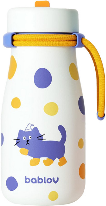 bablov 花伴森 316不銹鋼奶泡吸管保溫瓶, 牛奶泡泡糖, 1個, 620ml