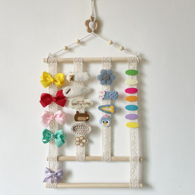 쏙쏙채움 머리핀 보관 디스플레이 벽 클립, 꽃