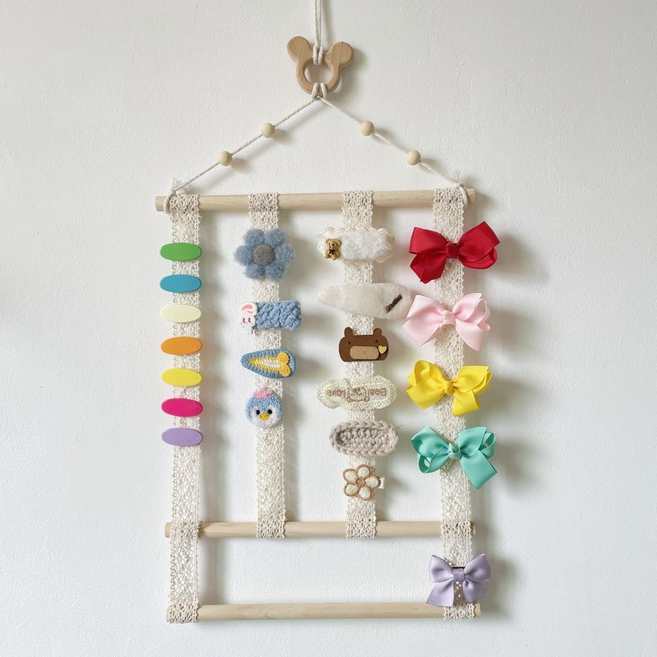 쏙쏙채움 머리핀 보관 디스플레이 벽 클립, 곰