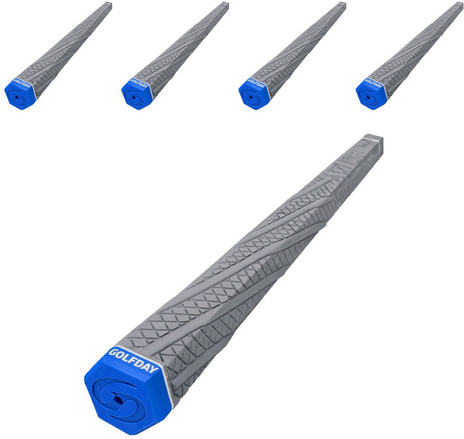 골프데이 틀어지지 않는 미끄럼방지 헥사곤 아이언 디자인 골프그립, 회 + 파, 5개