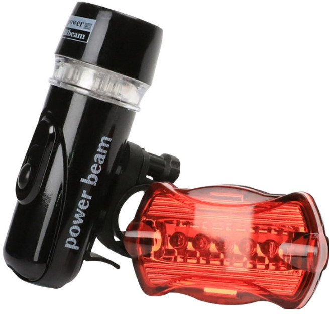 LED 자전거 라이트 전조등 + 후미등 세트, 블랙, 1세트