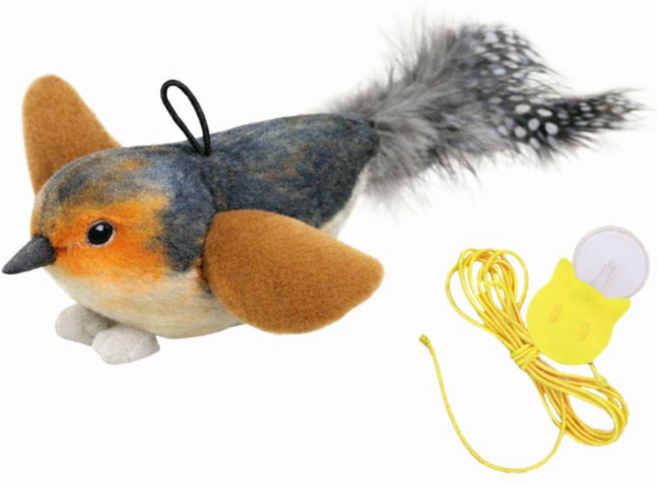 모디상점 소리나는 새 고양이 장난감, 브라운, 1개