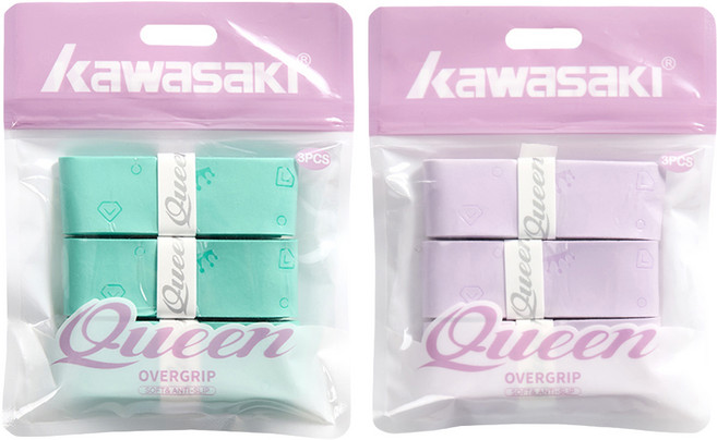 가와사키 스포츠 그립 2종 x 3p 세트 Queen Q5, 퍼플, 민트그린, 1세트