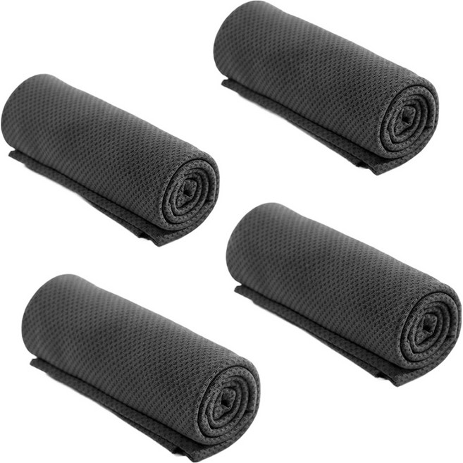 공유 건식 스포츠 아이스타올 30 x 80 cm 4p 세트, 1세트, 블랙