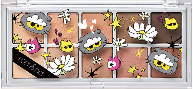 rom&nd 台灣公司貨 勝過眼皮十色眼影盤 ZO&FRIENDS聯名款, 1個, 十色眼影盤05 陰影花園