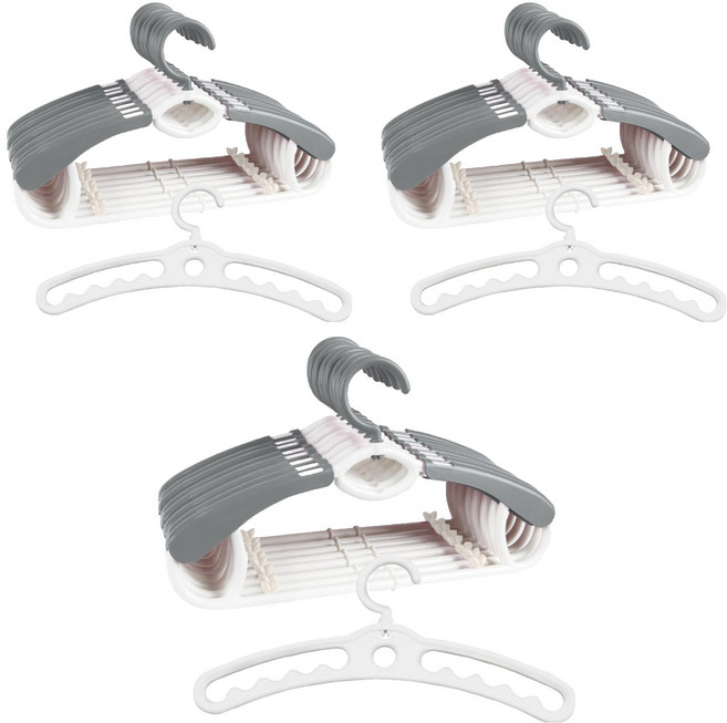 플라팜 뉴코코맘 새싹 확장 옷걸이 9p + 착한옷걸이 세트, 모던 그레이(확장옷걸이), 3세트