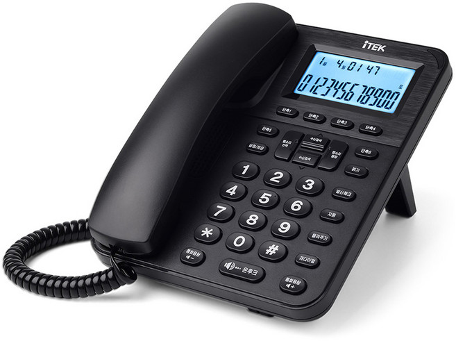 iTEK 가정용 사무용 업소용 관리실 발신자 유선 전화기, IK-670(검정)