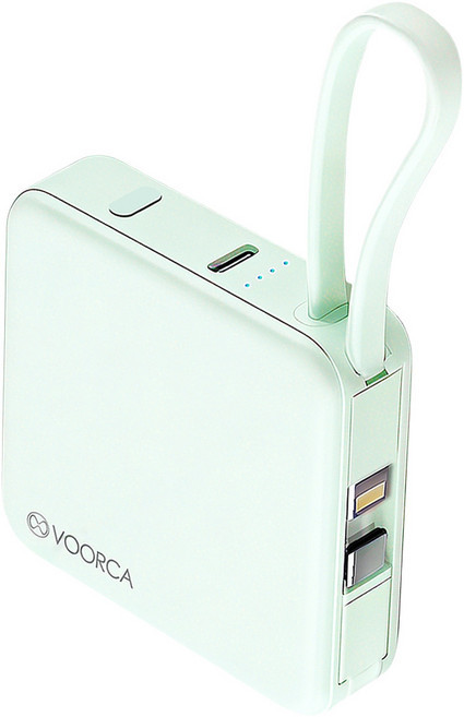 VOORCA 自帶雙線迷你行動電源 10000mAh, 綠色, D928
