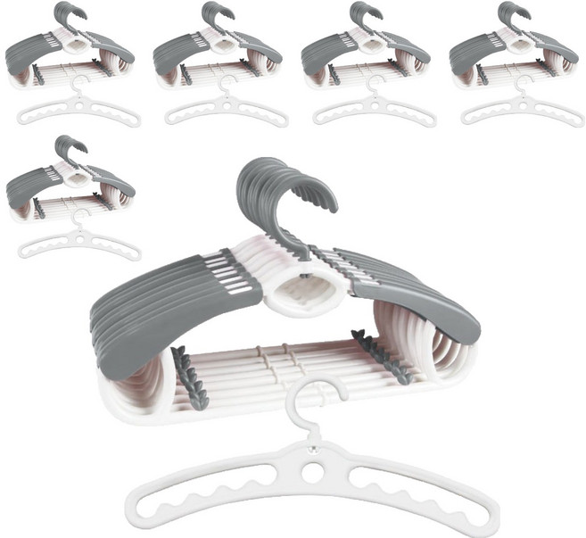 플라팜 뉴코코맘 새싹 확장 옷걸이 9p + 착한옷걸이 세트, 모던 그레이(확장옷걸이), 6세트