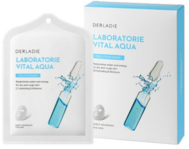 DERLADIE Laboratoire Vital 水潤清涼鎮靜水凝面膜, 1個, 10入