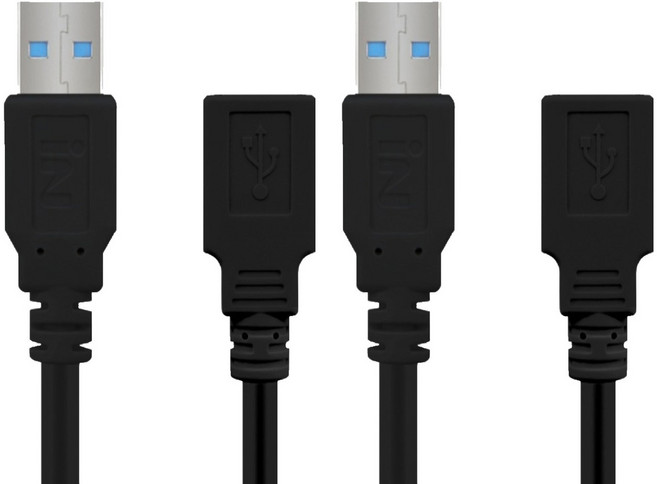 인네트워크 풀몰딩 USB3.0 연장 케이블 블랙 IN-U3AMF1M, 2개, 1m