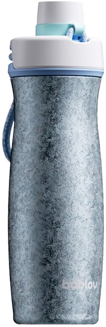 bablov 花伴森 純鈦曲線運動水壺, 零度藍, 1個, 500ml