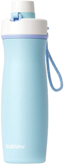 bablov 花伴森 316曲線運動保溫瓶, 生命力藍, 1個, 500ml