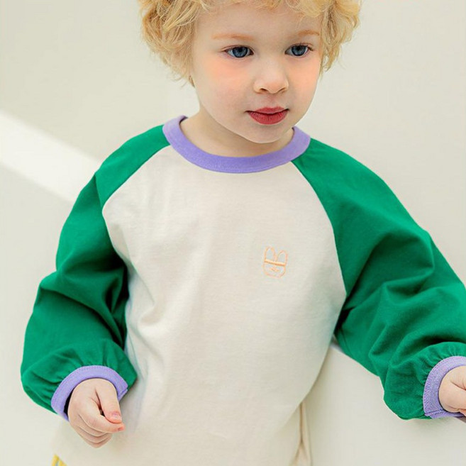 삠뽀요 블록라글란 티셔츠 PLRCT03