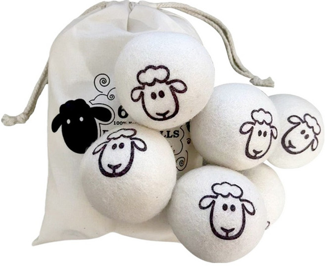 아싸레 건조기 양모 울드라이어볼 6p 세트, 화이트, 1세트