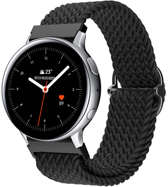 젤리타이거 브레이드 솔로루프 패브릭 스트랩 밴드 20mm, 블랙, 1개