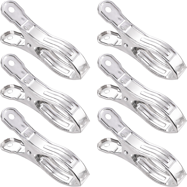 다다랜드 강력고정 스텐 철벽 빨래집게 대형, 6개