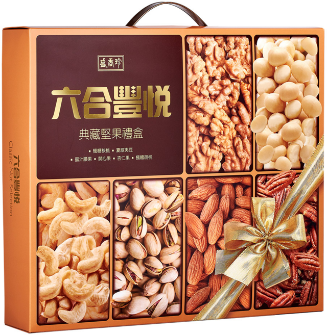 盛香珍 六合豐悅典藏堅果禮盒, 400g, 1組