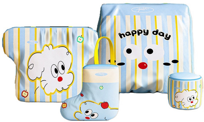 썬앤드림 해피데이 여행용 파우치 겸용 캐릭터 입체 세탁망 4종 세트, 혼합색상, 1개