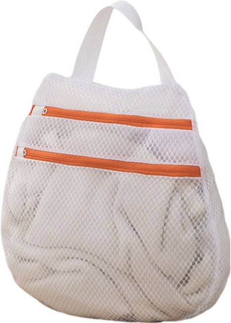 썬앤드림 의류 변형 방지 더블 지퍼 메쉬 세탁망 중형 40 x 40 cm, 오렌지, 1개