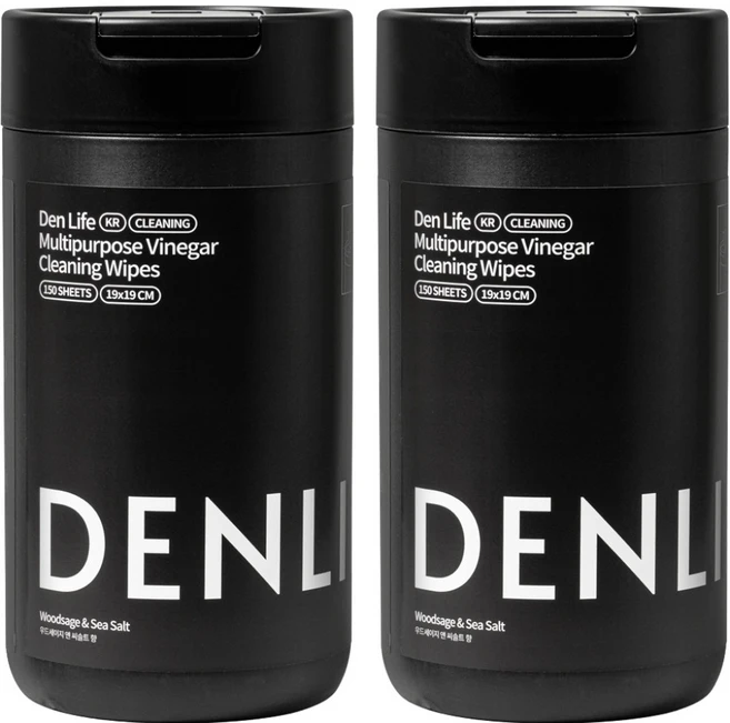덴라이프 다목적 비니거 세정티슈 150p, 2개 - 쿠팡