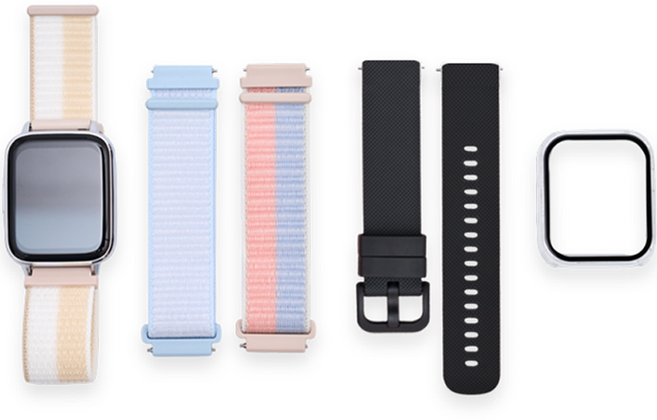 우먼스9999 통화가능 퍼스트워치V2 풀패키지 세트, 블랙, 4.31cm, 블루투스