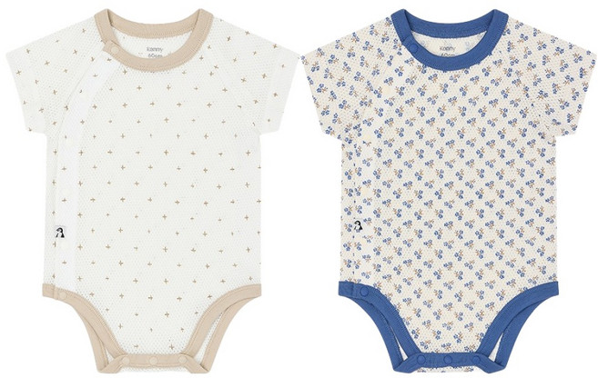 코니 신생아용 코튼메쉬 바디수트 2종 세트