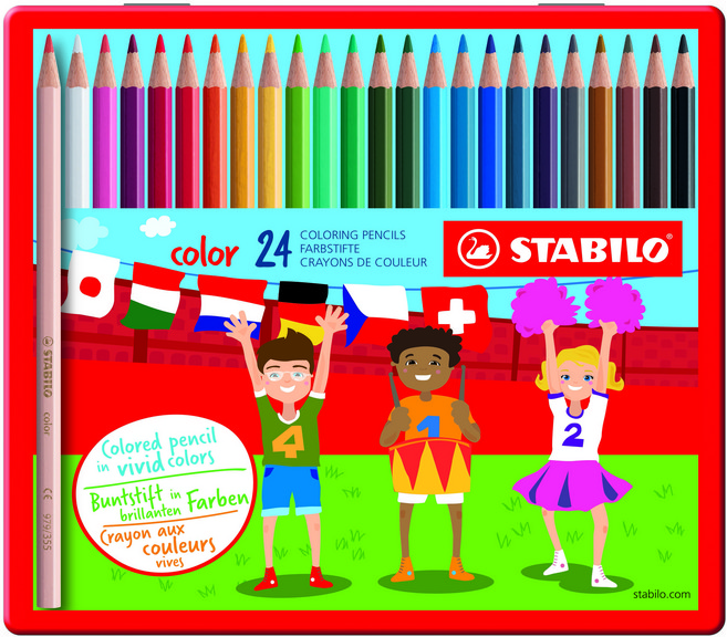 스타빌로 스타빌로 컬러 24색 색연필 메탈박스 세트, 1세트
