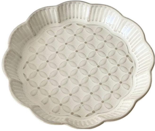 파라주니 빈티지 유럽풍 양각 세라믹 디저트 접시 3번 HJ1241, 1개