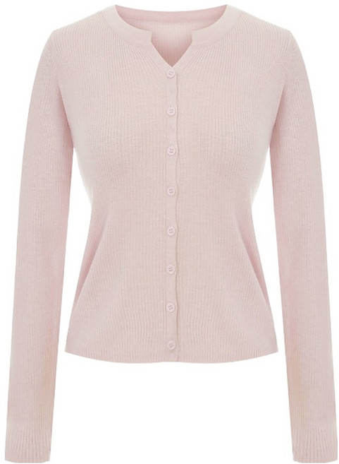 샐리 여성용 슬림 트임넥 골지 울 가디건 I6A-CCA017