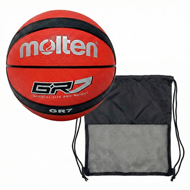 몰텐 고무 농구공 7호 + 가방 세트, 1세트, BGR7-RK_SPC