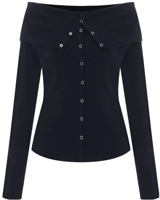 t.view 女款露肩開襟羊毛針織衫 V6A-CKN014