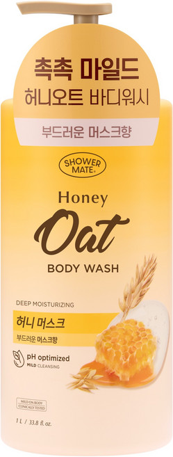 샤워메이트 허니오트 마일드 바디워시 허니머스크, 1개, 1L