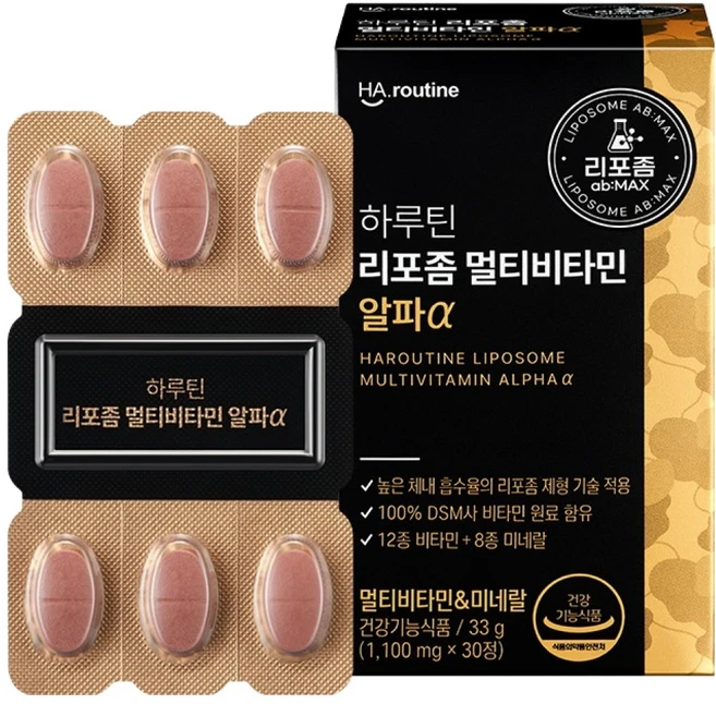 하루틴 멀티비타민 미네랄 알파a 33g, 30정, 1개 - 쿠팡