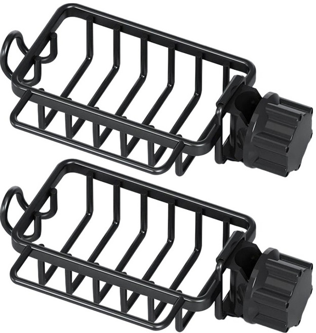 아케이바이 공중부양 고급형 물빠짐 수세미 거치대, 2개, 블랙