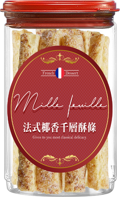 億品鄉 法式椰香千層酥條 純素, 200g, 1個