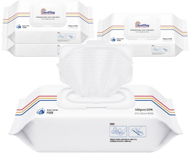 스웰데이 프리미엄100 물걸레 청소포 특대형 30p, 4개