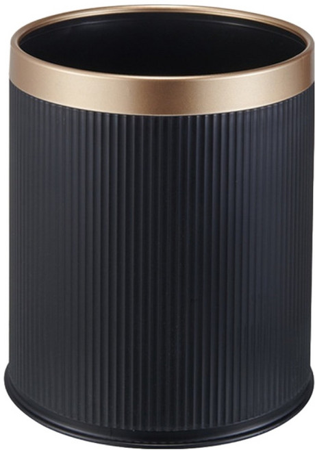 썬앤드림 골드라인 압력링 거실 호텔 쓰레기통 12L, 블랙