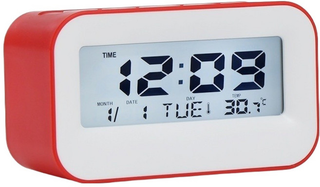 므뮤 투톤 디지털 미니 무소음 탁상시계, 레드
