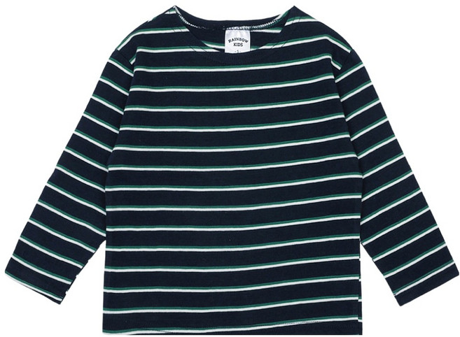 레인보우키즈 아동용 하이 스트라이프 긴팔 티셔츠