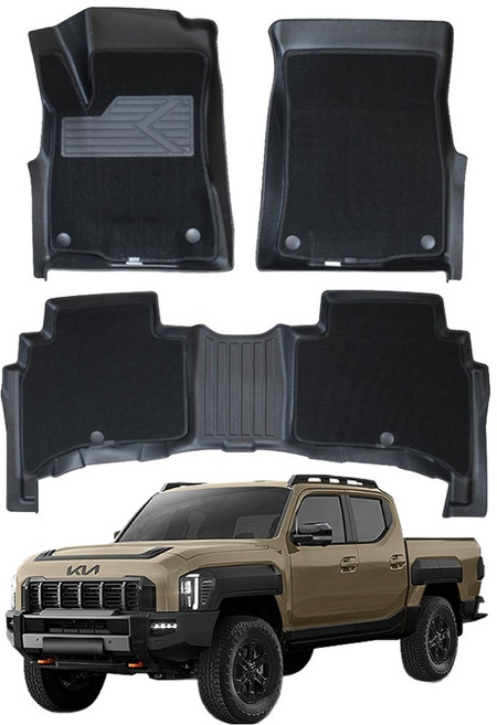 지엠지모터스 TPE 뉴코일 입체 발판 자동차 발매트, 블랙, 기아 타스만 2025년~