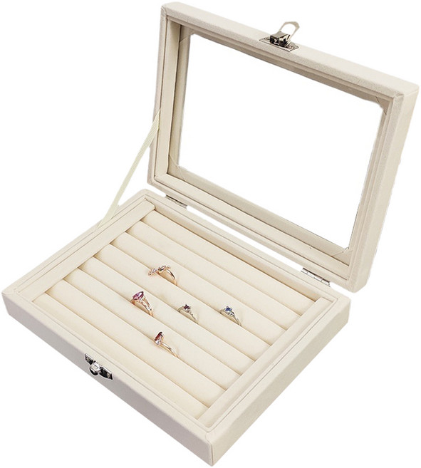 퍼셀론 여성용 플란넬 액세서리 수납함 스펀지, 베이지, 1개