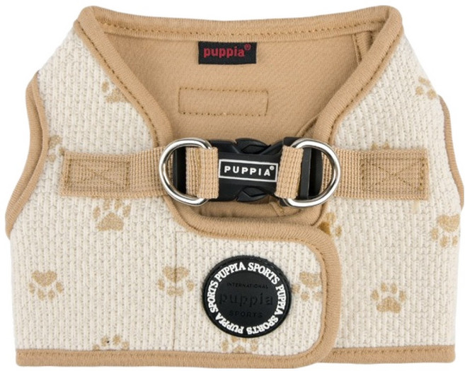 퍼피아 반려동물 포프린트 발바닥 엠보 조끼형 하네스 HB2315, 베이지, 1개