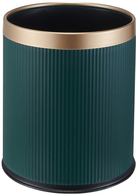 썬앤드림 골드라인 압력링 거실 호텔 쓰레기통 12L, 딥그린