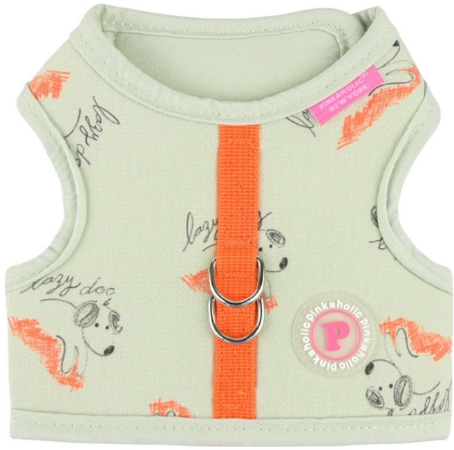 핑카홀릭 반려동물 키키 레이지독 입히기 편한 찍찍이 하네스 HJ7920, 라이트라임, 1개