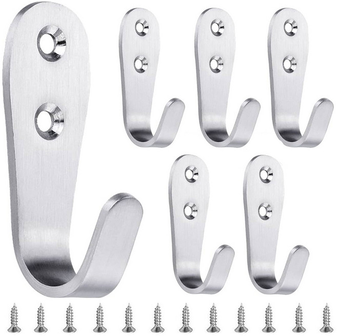 OON 스테인리스 다용도 후크 세트 중형 2mm, 6세트