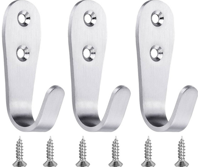 OON 스테인리스 다용도 후크 세트 대형 3mm, 3세트