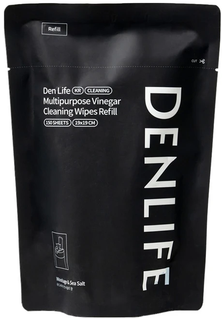 덴라이프 다목적 비니거 세정티슈 리필형 150p, 1개 - 쿠팡